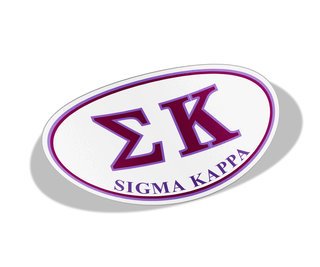Sigma Kappa Greek Letter Oval Decal