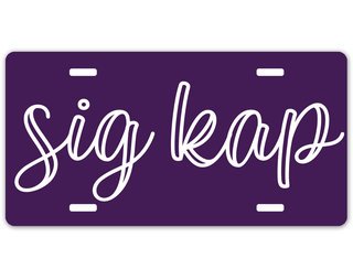 Sigma Kappa Kem License Plate