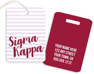 Sigma Kappa Personalized Striped Luggage Tag