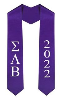 Sigma Lambda Beta Greek Lettered Graduation Sash Stole With Year - Best Value