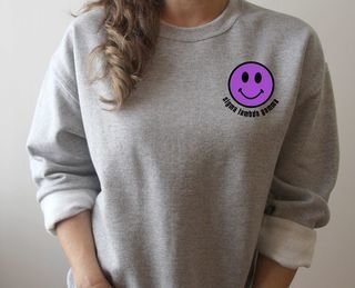 Sigma Lambda Gamma Smiley Face Embroidered Crewneck Sweatshirt