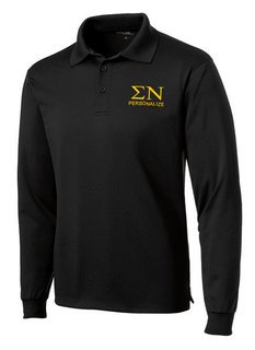 Sigma Nu- $35 World Famous Long Sleeve Dry Fit Polo