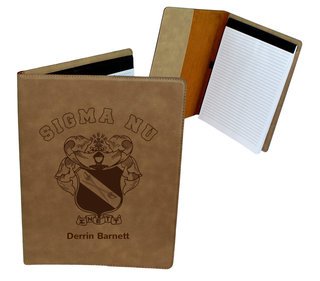 Sigma Nu Leatherette Portfolio with Notepad