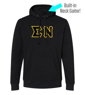 Sigma Nu Lettered Gaiter Fleece Hooded Sweatshirt