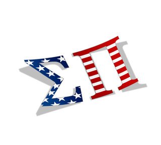 Sigma Pi American Flag Greek Letter Sticker - 2.5" Tall