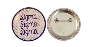 Sigma Sigma Sigma Chevron Script Button