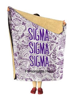 Sigma Sigma Sigma Floral Sherpa Lap Blanket
