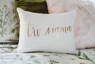 Sigma Sigma Sigma Gold Imprint Throw Pillow