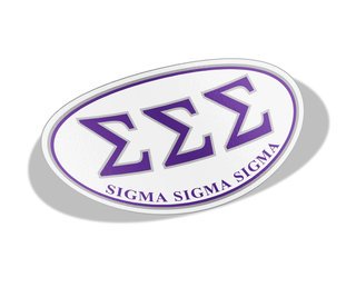 Sigma Sigma Sigma Greek Letter Oval Decal