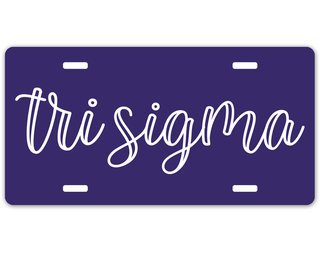 Sigma Sigma Sigma Kem License Plate