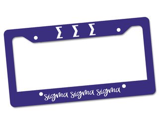 Sigma Sigma Sigma License Plate Frame
