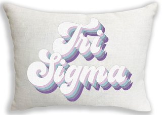 Sigma Sigma Sigma Retro Throw Pillow