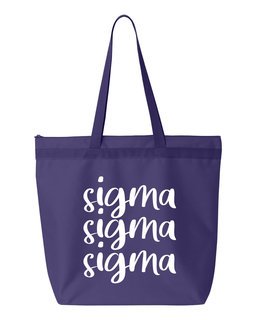 Sigma Sigma Sigma Script Tote Bag