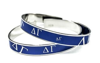 Gamma Phi Beta Bangle with raised letters and PINK enamel NEW!