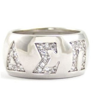 Sorority Silver paved CZ letters only