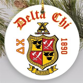 Fraternity Round Christmas Shield Ornament