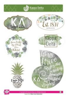 Sorority Water Color Stickers