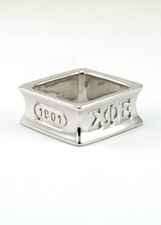 Sterling silver square ring with founding year