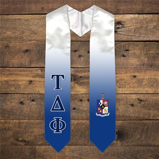 Tau Delta Phi Extra Fancy Simple Greek Graduation Stole W Crest