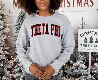 Theta Phi Alpha Christmas Plaid Nickname Sweatshirt