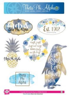 Theta Phi Alpha Water Color Stickers