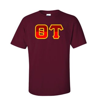 Theta Tau Two Tone Greek Lettered T-Shirt