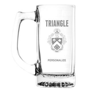 Triangle Fraternity Glass Engraved 25 Ounce Mug