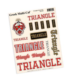 Triangle Fraternity Multi Greek Decal Sticker Sheet