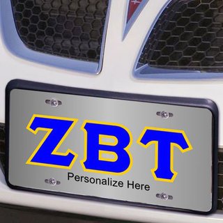 Zeta Beta Tau Lettered License Cover