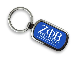 Zeta Phi Beta Chrome Custom Keychain