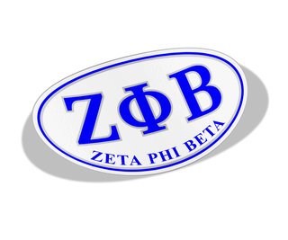 Zeta Phi Beta Greek Letter Oval Decal