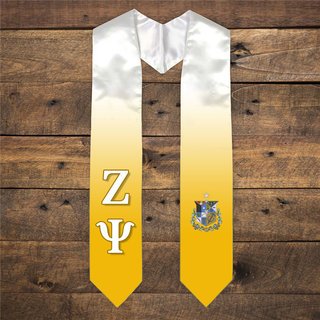 Zeta Psi Extra Fancy Simple Greek Graduation Stole W Crest