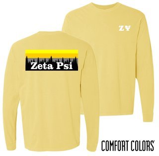Zeta Psi Outdoor Long Sleeve T-shirt - Comfort Colors