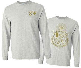 Zeta Psi World Famous Crest - Shield Long Sleeve T-Shirt- $24.95!