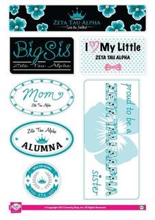 Zeta Tau Alpha Family Sticker Sheet