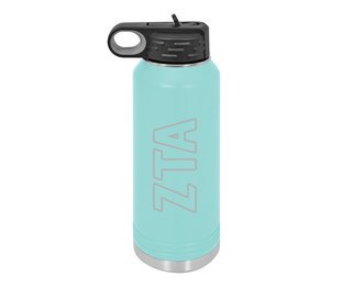 Zeta Tau Alpha Letters Stainless Water Bottle