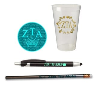 Greekgear Zeta Tau Alpha ZTA Emblem Briefcase Black