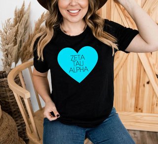 Zeta Tau Alpha Tiffany Heart T-Shirt