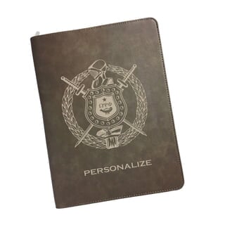 Omega Psi Phi Business Card Holders Office Items Omega Psi Phi Zipper Leatherette Portfolio With Notepad