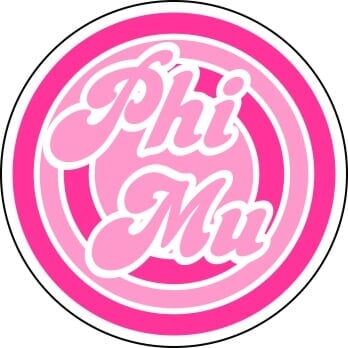 Phi Mu Retro Round Decals Sale 4 95 Greek Gear