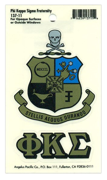 Phi Kappa Sigma Crest Shield Decal Sale 495 Greek Gear®