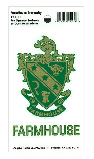 FarmHouse Fraternity Crest - Shield Decal SALE $4.95. - Greek Gear®