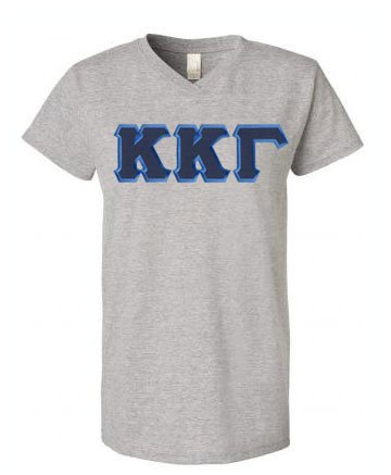 DISCOUNT-Kappa Kappa Gamma Lettered V-Neck Tee SALE $27.95. - Greek Gear®