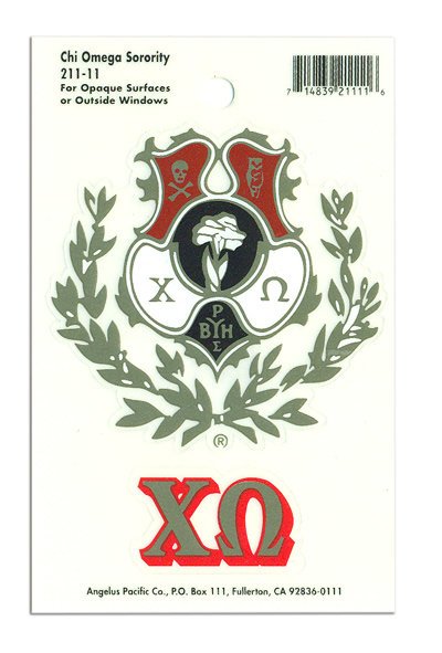 Chi Omega Crest - Shield Decals SALE $4.95. - Greek Gear®