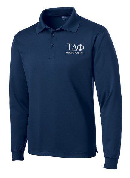 Tau Delta Phi- $35 World Famous Long Sleeve Dry Fit Polo