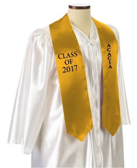 ACACIA Embroidered Graduation Sash Stole SALE $39.95. - Greek Gear®