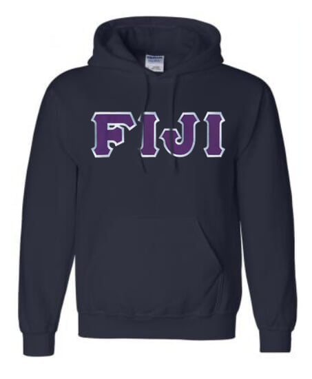 DISCOUNT FIJI Fraternity Lettered Hooded Sweatshirt SALE $40.00 ...