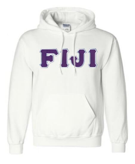 DISCOUNT FIJI Fraternity Lettered Hooded Sweatshirt SALE $40.00 ...
