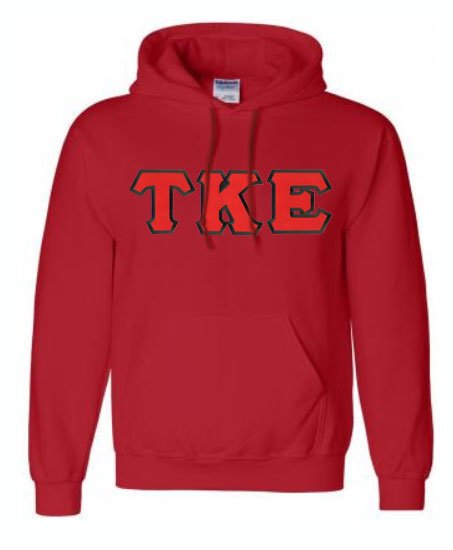 DISCOUNT Tau Kappa Epsilon Lettered Hooded Sweatshirt