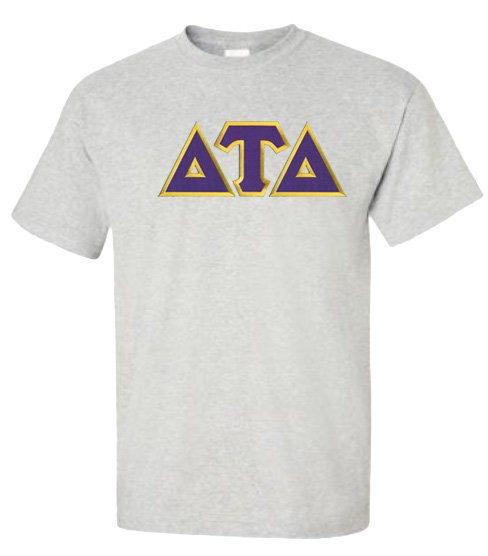 DISCOUNT Delta Tau Delta Lettered T-shirt SALE $24.99. - Greek Gear®